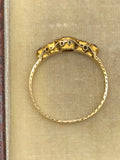 15ct Gold Garnet and Emerald Victorian 5 stone ring