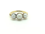 Three Pearl Ring in 15ct Gold - Ishy Antiques