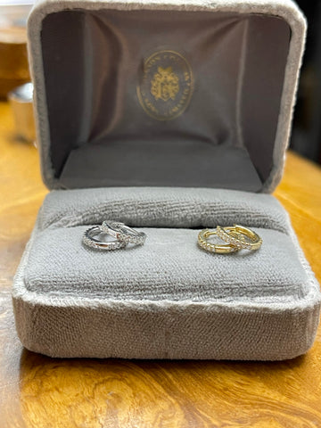18ct White and Yellow Gold Diamond Earrings