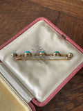 Early 20th Century Turquoise and Diamond Bar Brooch