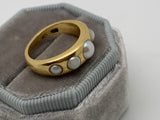 Victorian Pearl 5 Stone 18ct Gold Gypsy Ring