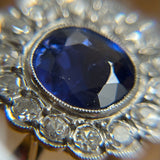 18ct Burma No Heat Sapphire And Diamond Ring