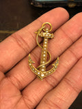18ct Gold Anchor Brooch