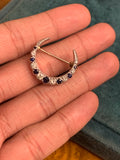 Vintage 9ct Gold Sapphire and Diamond Crescent brooch