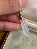 15ct Yellow Gold Georgian Chalcedony Drop Pendant