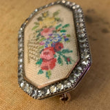 Georgian needlepoint brooch