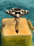 Late Victorian Sapphire and Diamond Panel Ring