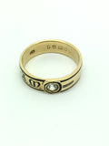 In Memoriam Victorian 18ct Gold Enamel And Diamond Mourning Ring - Ishy Antiques