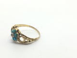 Gold Victorian Snake Turquoise and Diamond Ring - Ishy Antiques
