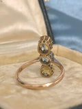 Topaz and Heliodor Three Stone Ring