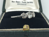 1930's Platinum Old Cut Diamond Three Stone Ring - Ishy Antiques