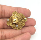 Stunning 18ct Gold Art Nouveu Pendant Brooch - Ishy Antiques