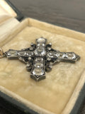 Early Victorian Rock Crystal and Diamond Cross Pendant