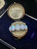 Edwardian 18ct Gold Opal and Diamond Five Stone Ring