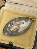 Georgian Sepia Miniature Navette Pendant