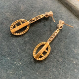 Platinum and Gold Diamond Buckle Earrings