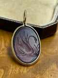 18ct Gold Swan Intaglio Pendant