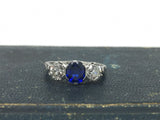 Victorian Platinum Sapphire and Diamond Ring - Ishy Antiques