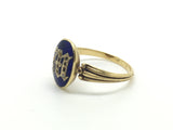 Victorian French M initial Enamel Ring - Ishy Antiques