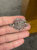 2/2 Victorian M Diamond and Pearl Monogram Brooch