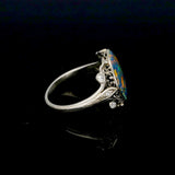 Part 2 Antique Platinum Black Opal Ring