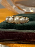 Reserved Victorian Pearl and Diamond Half Hoop