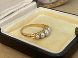 Private sale Antique 18ct Gold  Pearl 5 Stone Ring and 5 stone diamond ring