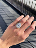 3/3 2.66 carat elongated Cushion cut diamond ring