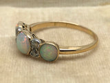 Edwardian 18ct Gold Opal and Diamond Ring