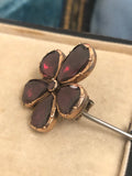 Gold Foiled Back Georgian Garnet Brooch