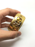Austrian Victorian Gold, Pearl and Citrine Bangle - Ishy Antiques