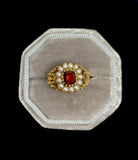 15ct Gold Georgian Garnet and Pearl Ring