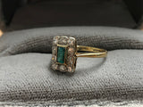 Art Deco Emerald and Diamond Ring
