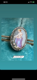 Rose cut diamond Enamel Brooch