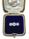 1930's Platinum Old Cut Diamond Three Stone Ring - Ishy Antiques