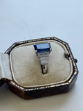 Reserved Platinum Sapphire and Diamond Dress Ring