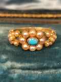 Early Victorian Turquoise and Pearl Ring