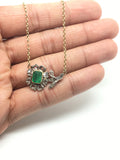 IxH Collab Early Emerald and Diamond Flower Necklace - Ishy Antiques