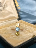 Topaz and Heliodor Three Stone Ring