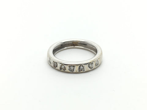 18ct Diamond Heart Band 1980's - Ishy Antiques