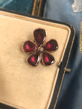 Gold Foiled Back Georgian Garnet Brooch