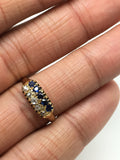 18ct Gold Edwardian Diamond and Sapphire Ring - Ishy Antiques
