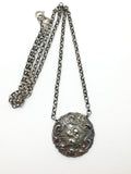 Antique Sterling Silver Cherub Button Necklace - Ishy Antiques