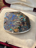 20th Century Wood Opal specimen in silver