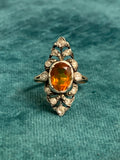 Late Victorian Citrine and Diamond Panel Ring