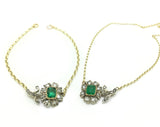 IxH Collab Early Emerald and Diamond Flower Necklace - Ishy Antiques