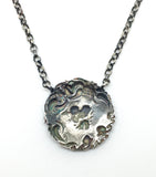Antique Sterling Silver Cherub Button Necklace - Ishy Antiques