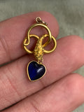 18ct Gold Victorian Snake and Heart Charm