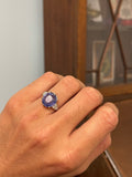 Art Deco Ceylon Sapphire and Diamond Ring