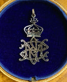 3/3 SBM Victorian Rose cut diamond monogram pendant